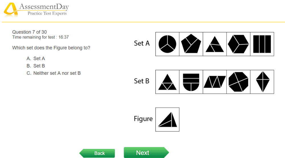 screenshot of diagrammatic reasoning test 2