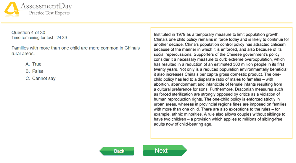 verbal reasoning practice question