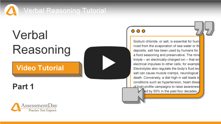 verbal reasoning test video tutorial part 1